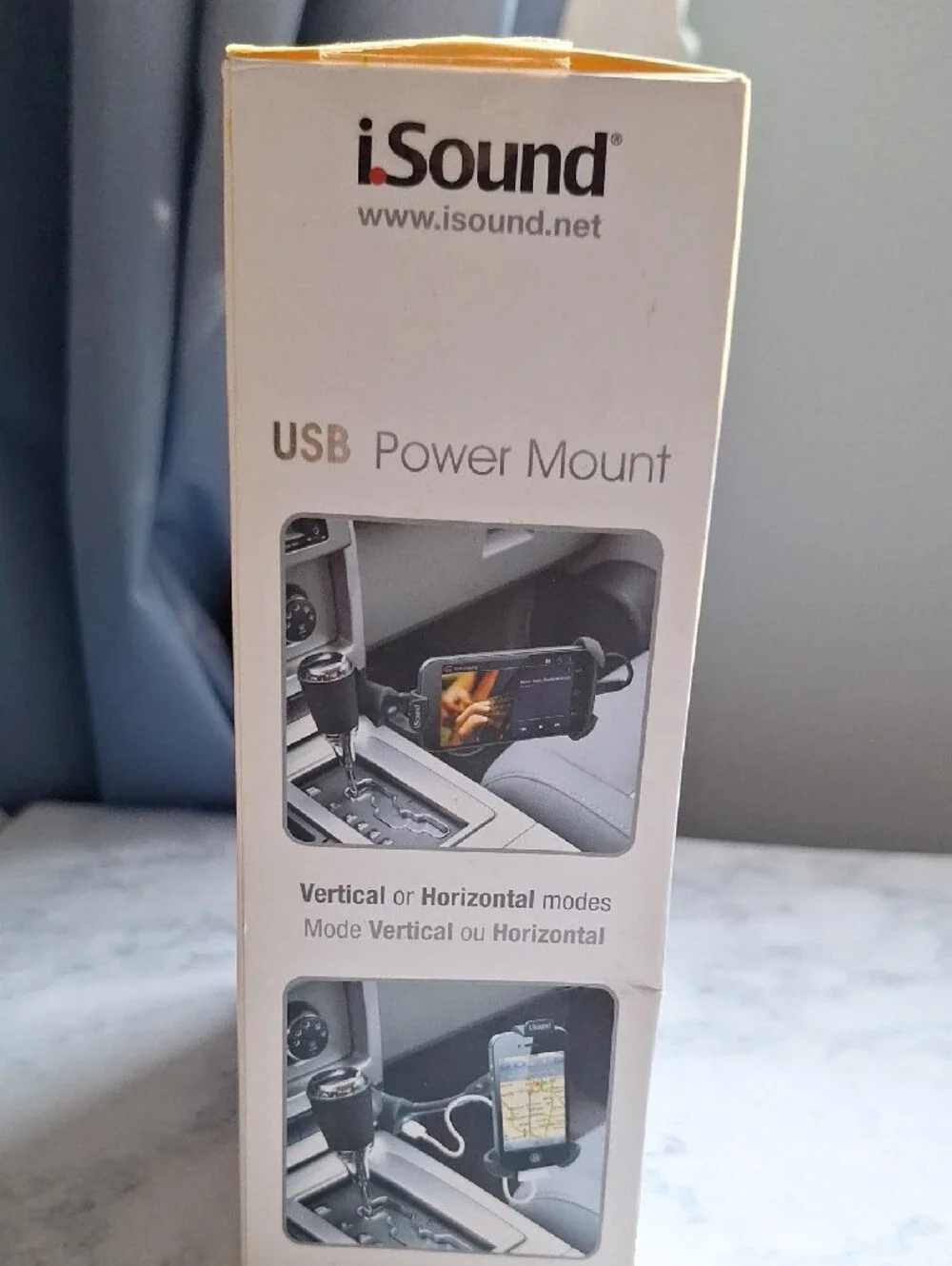 USB Power Mount Car Phone Holder with USB Charging — Black